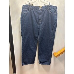 Red Head Brand Co Mens Dark Wash Denim Jeans Plaid Lined Size 44x30-